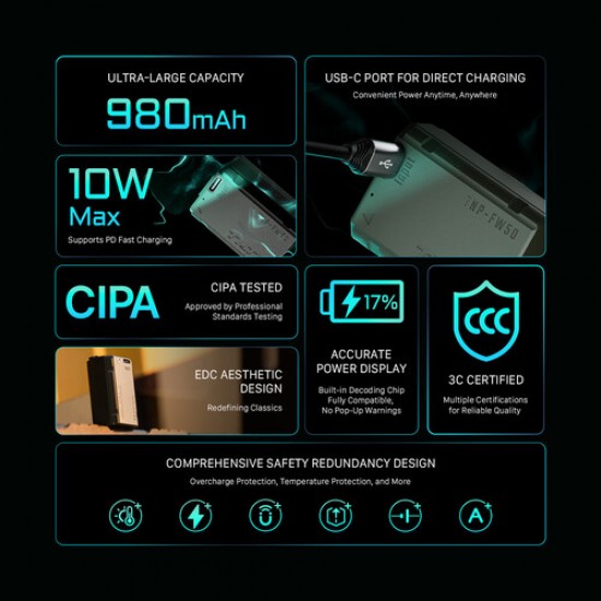 Tilta Batería NP-FW50 USB-C (980 mAh)