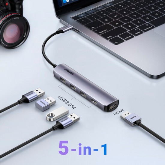 Ugreen 20197 Adaptador Multipuerto 5 en 1 USB-C 