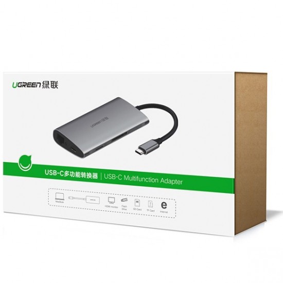 Ugreen 50516 Estacion USB-C (Thunderbolt 3) HDMI + USB 3.0 + LAN + Reader