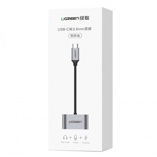 Ugreen Cable USB-C a 3.5mm + USB-C (plateado)