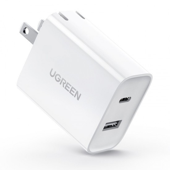 Ugreen Cargador de pared USB C y USB A de 30 W y 2 puertos