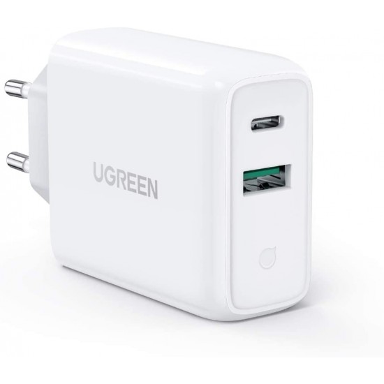 Ugreen 60468 Cargador EU de pared USB C y USB A de 30 Watts