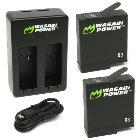 Wasabi Hero5 / Hero6  2 Baterías y Cargador para GoPro HERO5 / 6