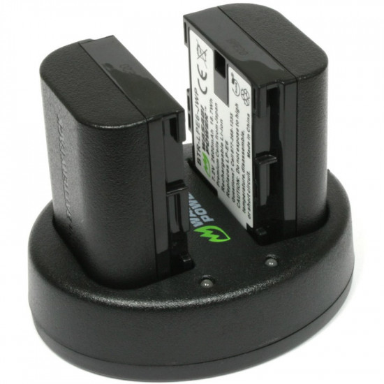 Wasabi LP-E6N 2 Baterías y Cargador Doble USB para Canon LP-E6NH