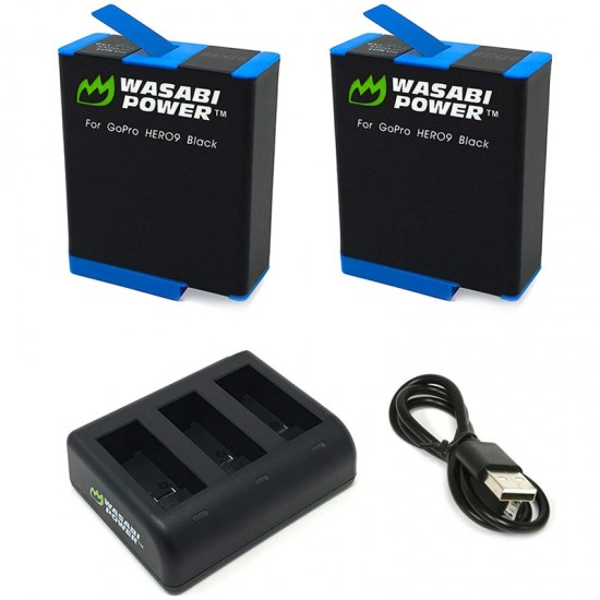 Wasabi Hero9 Kit 2 Baterías y Cargador USB GoPro HERO9