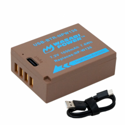 Wasabi NP-W126 Batería USB para cámaras Fujifilm