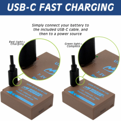 Wasabi NP-W126 Batería USB para cámaras Fujifilm