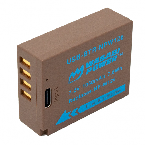 Wasabi NP-W126 Batería USB para cámaras Fujifilm