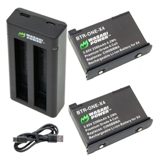 Wasabi 2 Baterías y Cargador dual para Insta360 X4 