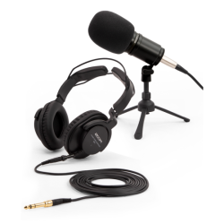 Zoom ZDM-1PMP Podcast Kit auriculares, paraviento y soporte de mesa