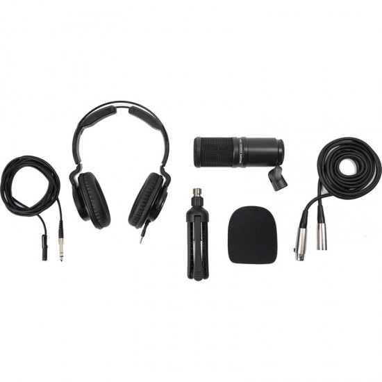 Zoom ZDM-1PMP Podcast Kit auriculares, paraviento y soporte de mesa